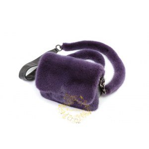 Меховая сумка из норки фиолетовая арт.6512