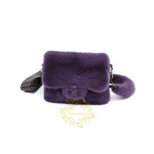 Меховая сумка из норки фиолетовая арт.6512
